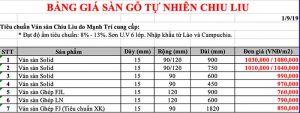 Báo giá sàn gỗ Chiu Liu