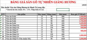 Báo giá sàn gỗ Giáng Hương