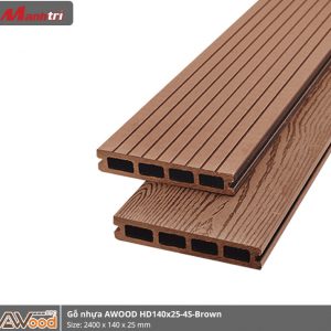 Gỗ nhựa HD 140 x 25 x 2000 Red Brown