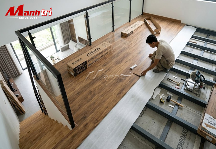 lót gác sàn gỗ công nghiệp