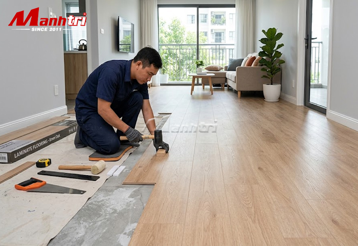 Lót sàn gỗ công nghiệp