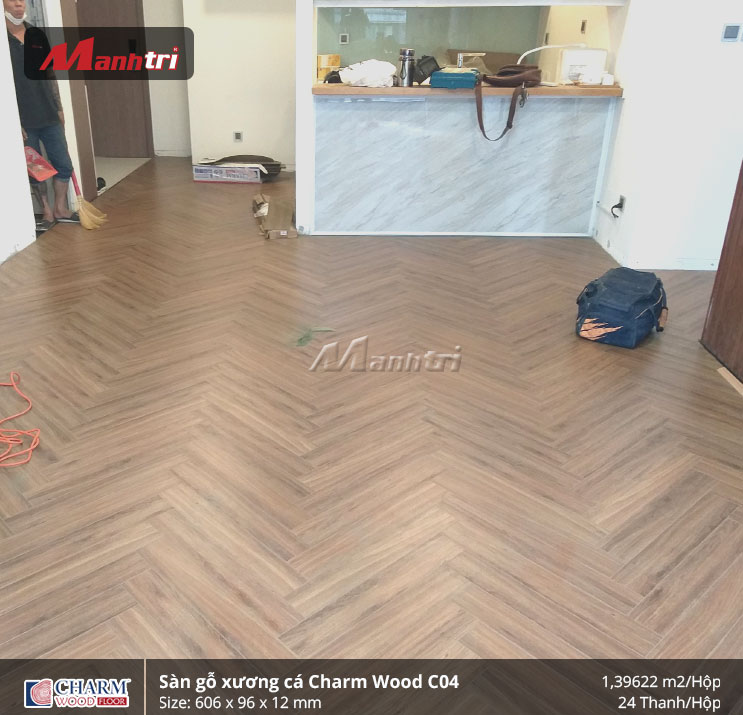 sàn gỗ xương cá Charmwood C04