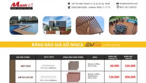 Bảng giá Awood ốp tường