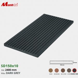 Gỗ Nhựa Ốp Tường, Trần Techwood SD150x10-Dark Grey