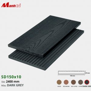 Gỗ Nhựa Ốp Tường, Trần Techwood SD150x10-Dark Grey