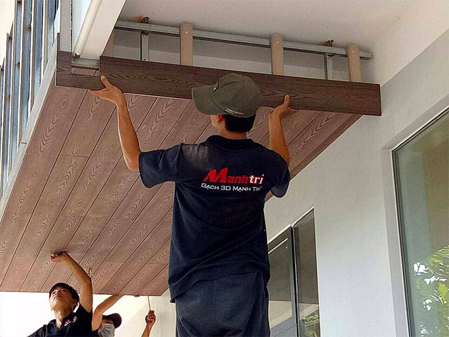 Gỗ nhựa iWood ốp trần ngoài trời