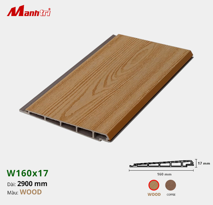 op-tran-tuong-w160-17-wood-hinh-1 Gỗ Nhựa Ốp Tường, Trần Techwood W160x17-Wood