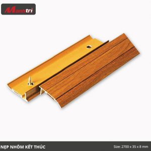 nẹp nhôm kết thúc màu gỗ
