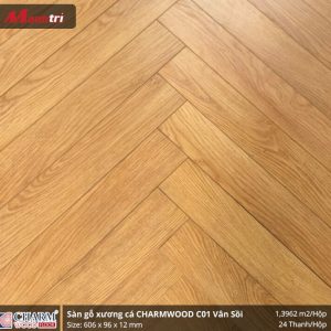 Sàn Gỗ Xương Cá Charm Wood C01 Vân Sồi