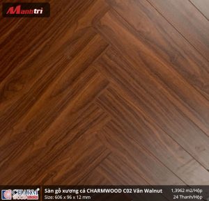 Sàn gỗ xương cá Charmwood C02 vân óc chó hình 3