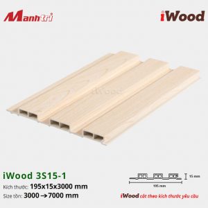 Tấm Ốp Nhựa IWood W195x15-3S15-1