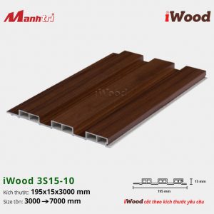 Tấm Ốp Nhựa iWood W195x15-3S15-10