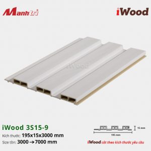 Tấm Ốp Nhựa iWood W195x15-3S15-9