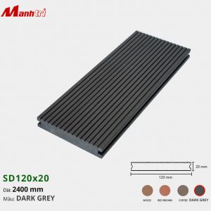 Sàn gỗ nhựa SD120x20-Dark Grey
