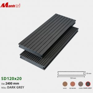 Sàn gỗ nhựa SD120x20-Dark Grey