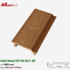 Gỗ Nhựa Ốp Tường, Trần Hobi Wood OP156 W21-3D_Vibrant Yellow