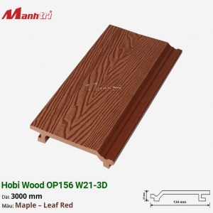 Gỗ Nhựa Ốp Tường, Trần Hobi Wood OP156 W21-3D_Maple – Leaf Red