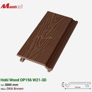 Gỗ Nhựa Ốp Tường, Trần Hobi Wood OP156 W21-3D_OKA Brown
