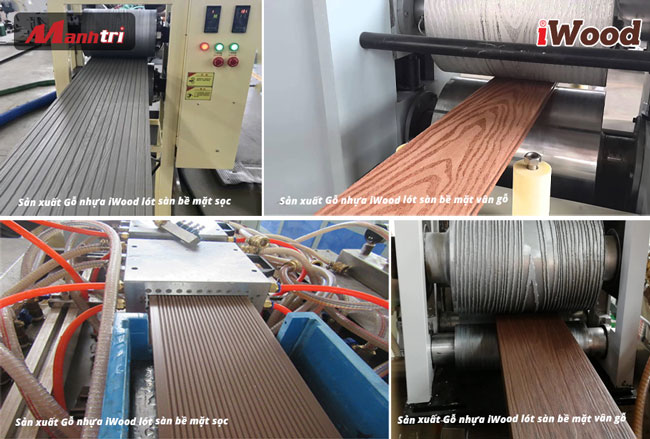 dây chuyền sản xuất gỗ nhựa iwood lót sàn