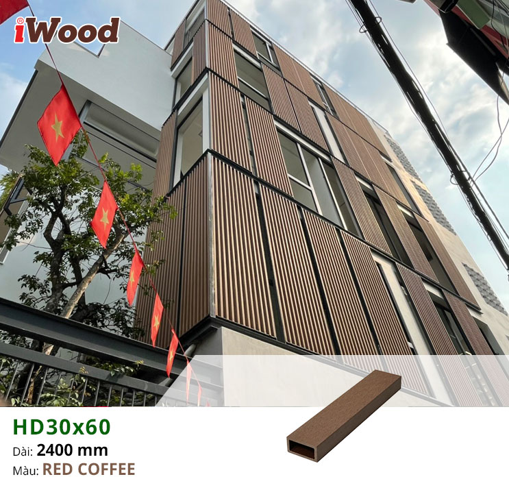 Hình ảnh hoàn thiện ốp trang trí lam HD30x60-Redcoffee