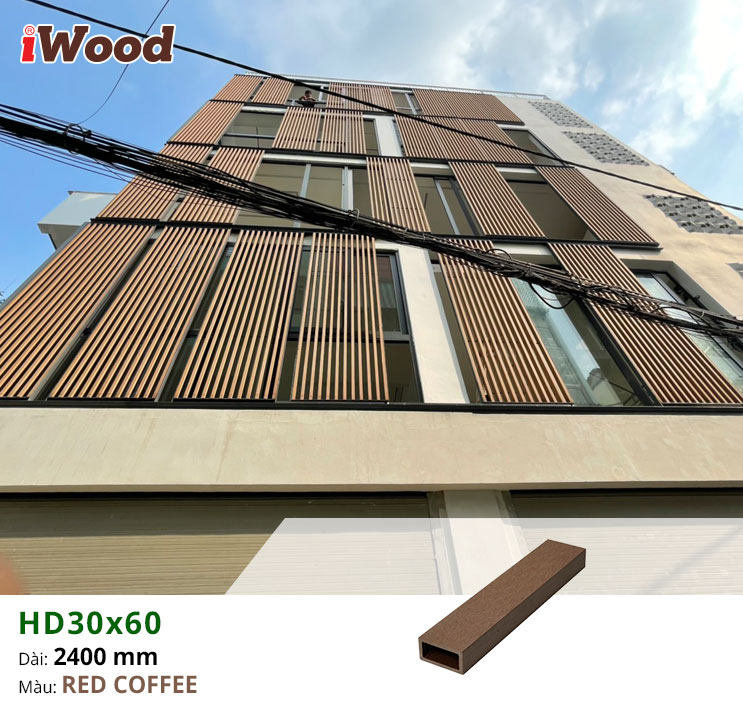 Hình ảnh hoàn thiện ốp trang trí lam HD30x60-Redcoffee