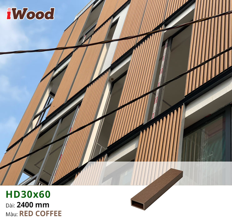 Hình ảnh hoàn thiện ốp trang trí lam HD30x60-Redcoffee