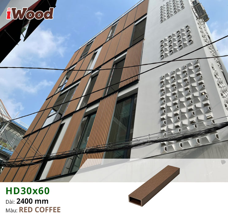 Hình ảnh hoàn thiện ốp trang trí lam HD30x60-Redcoffee