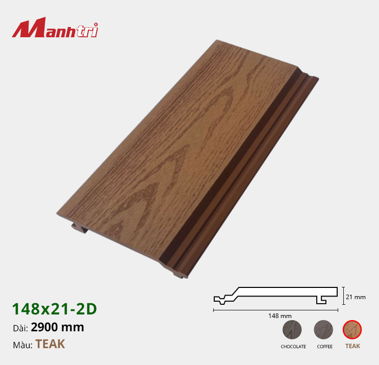 op-tran-tuong-148-21-2D-teak-hinh-1 Gỗ Nhựa Ốp Tường,Trần Techwood 148x21-Teak