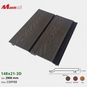 Gỗ Nhựa Ốp Tường,Trần Techwood 148x21-3D-Coffee
