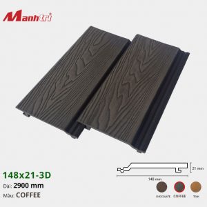 Gỗ Nhựa Ốp Tường,Trần Techwood 148x21-3D-Coffee