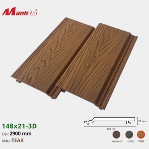 Gỗ Nhựa Ốp Tường,Trần Techwood 148x21-3D-Teak