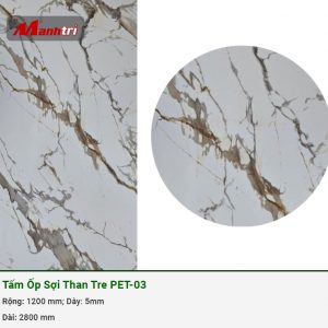Tấm ốp sợi than tre vân giả đá PET-03