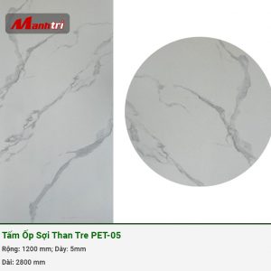 Tấm ốp sợi than tre vân giả đá PET-05