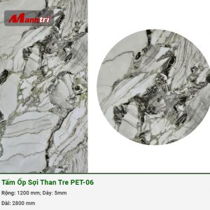 Tấm ốp sợi than tre vân giả đá PET-06