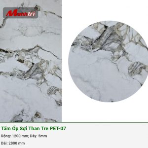Tấm ốp sợi than tre vân giả đá PET-07