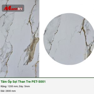 Tấm ốp sợi than tre vân giả đá PET-S001