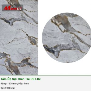 Tấm ốp sợi than tre vân giả đá PET-02
