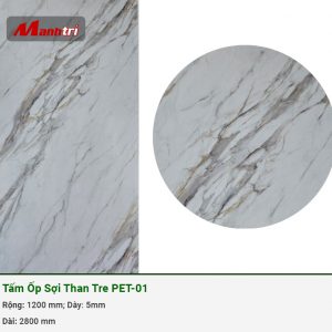 Tấm ốp sợi than tre vân giả đá PET-01