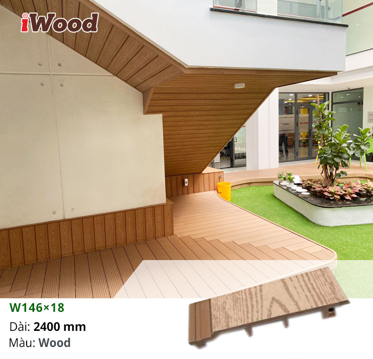 Thi công ốp trang trí gỗ nhựa W146×18 tại quận 6, HCM
