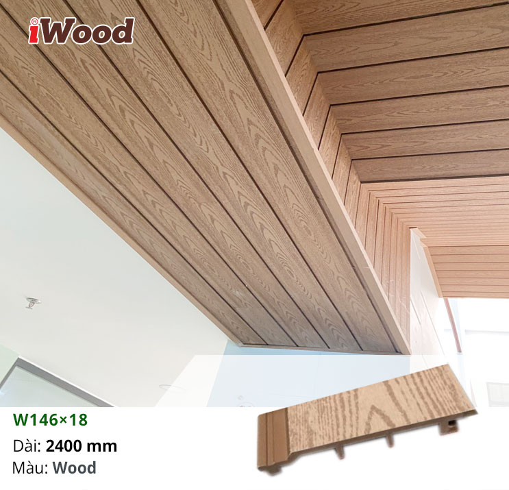 Thi công ốp trang trí gỗ nhựa W146×18 tại quận 6, HCM