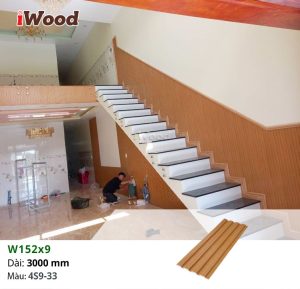 Tấm ốp lam sóng iWood W152x9-4S9-33 ốp vách tường cầu thang