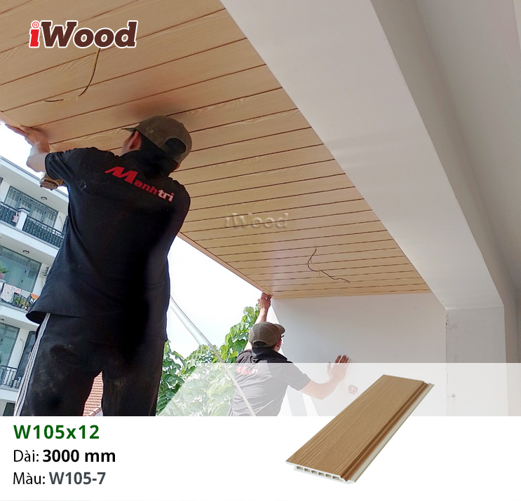Tấm iWood W105x12-W105-7 ốp ban công ngoài trời tại quận 7