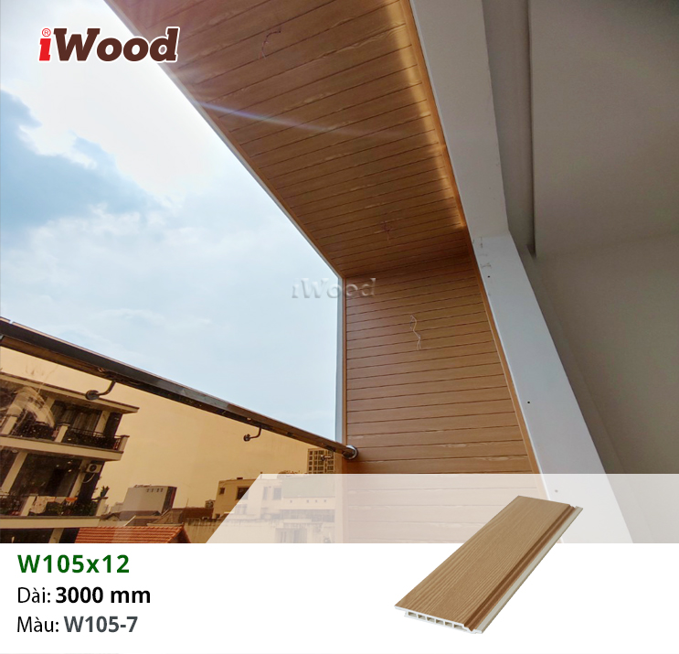 Tấm iWood W105x12-W105-7 ốp ban công ngoài trời