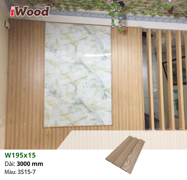 Ốp trang trí tấm ốp iWood W195x15-3S15-7