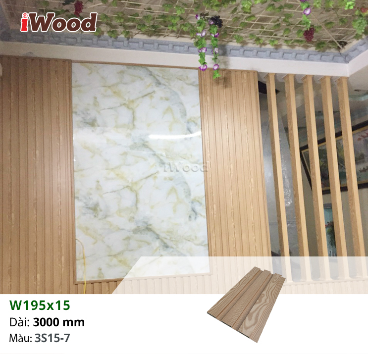 Ốp trang trí tấm ốp iWood W195x15-3S15-7