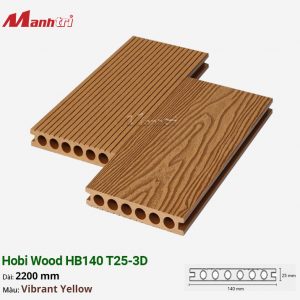 Sàn gỗ nhựa Hobi Wood HB140 T25-3D_Vibrant Yellow