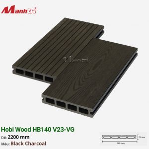 Sàn gỗ nhựa Hobi Wood HB140 V23-VG_Black Charcoal