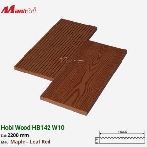Gỗ Nhựa Ốp Tường, Trần Hobi Wood HB142 W10_Maple – Leaf Red