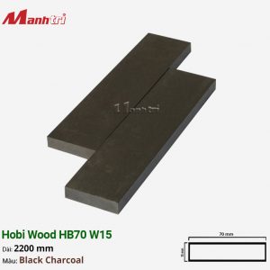 Gỗ Nhựa Ốp Tường, Trần Hobi Wood HB70 W15_Black Charcoal