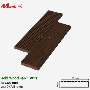 Gỗ Nhựa Ốp Tường, Trần Hobi Wood HB71 W11_OKA Brown